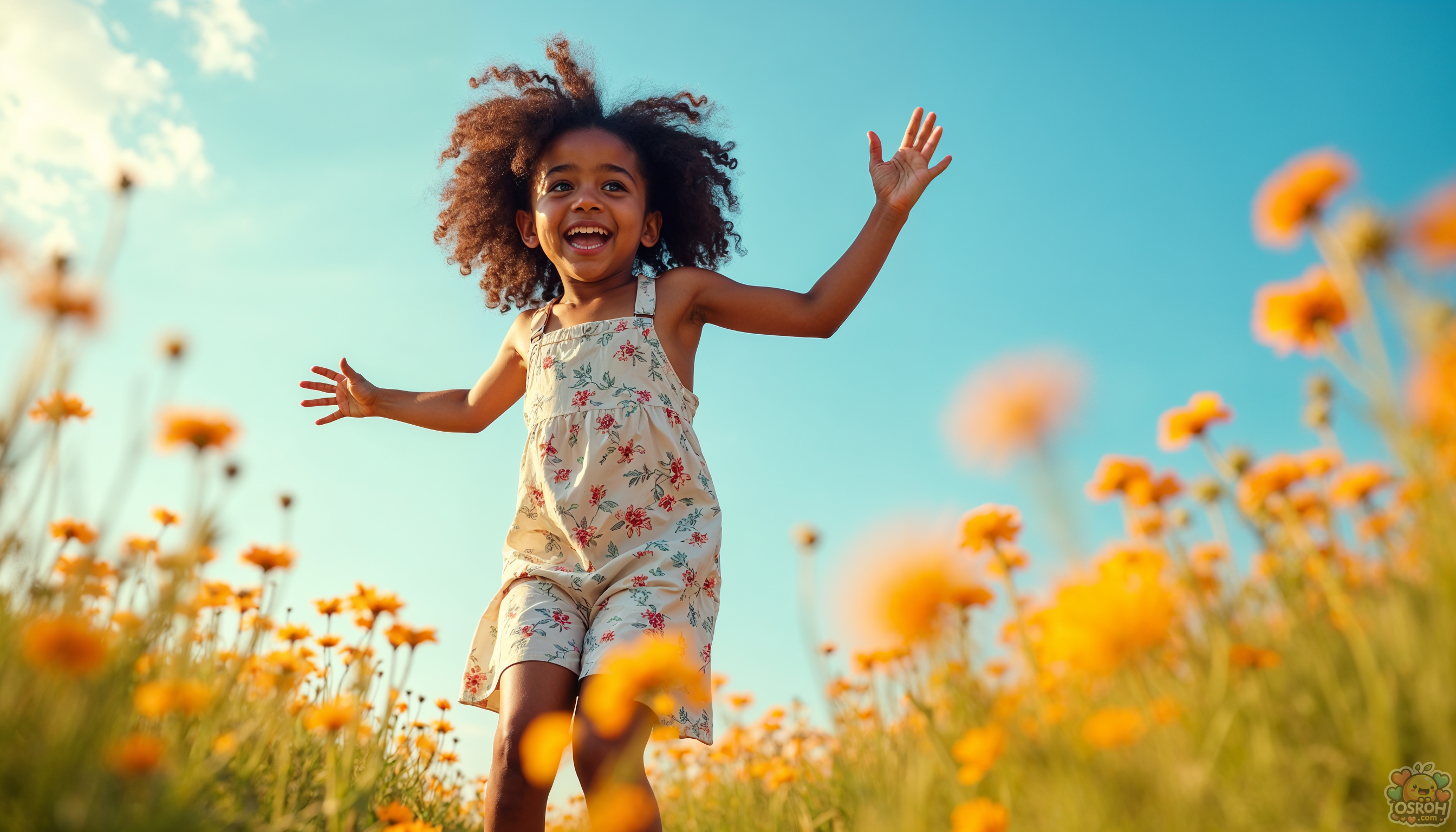 Girl Flowers Field Child Nature Wallpaper